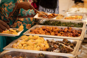 close-up of African food